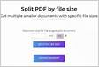 Divida o PDF por tamanho de arquivo gratuitamente usando o